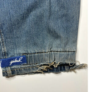 Pantalon Bleu Marine Girbaud Vintage - Étoiles Métal - Taille 42 - Bas Ajustable Effet Boule - Occasion Très Bon état